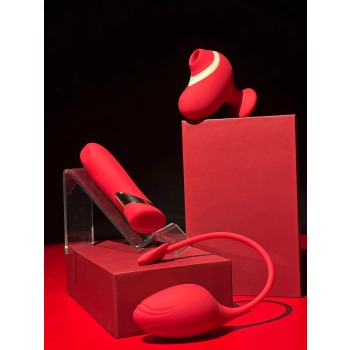 Wibrator szminkowy silikonowy czerwony B Series Cute USB 10 cm