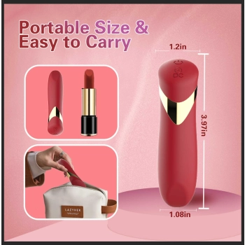 Wibrator szminkowy silikonowy czerwony B Series Cute USB 10 cm