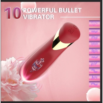 Wibrator szminkowy silikonowy czerwony B Series Cute USB 10 cm