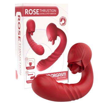 Wibrator posuwisty Róża z liżącym języczkiem punkt G B Series Cute USB