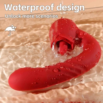Wibrator posuwisty Róża z liżącym języczkiem punkt G B Series Cute USB