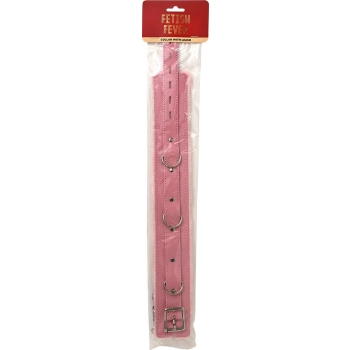 Fetish Fever - Collar with leash - Pink