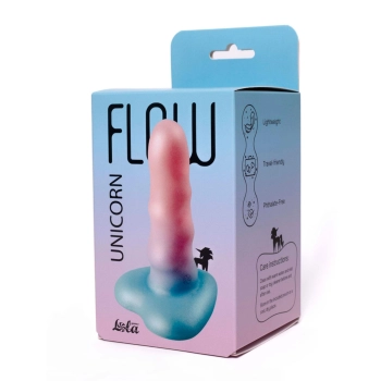Dildo Unicorn Mini Flow silikonowe spiralne z brokatem