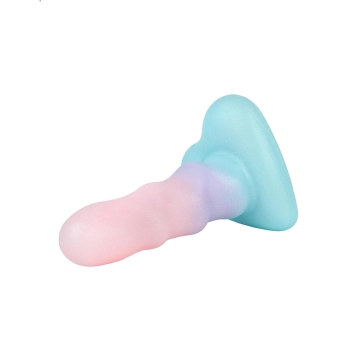 Dildo Unicorn Mini Flow silikonowe spiralne z brokatem