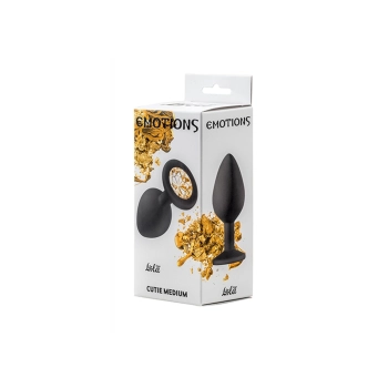 Plug-Anal Plug Emotions Cutie Medium Black golden crystal