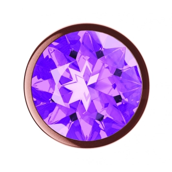Plug-Butt Plug Diamond Amethyst Shine S Rose Gold