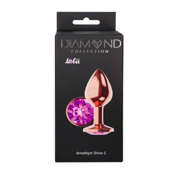 Plug-Butt Plug Diamond Amethyst Shine S Rose Gold