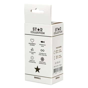 Korek analny silikonowy Star Collection S czarny z różowym kryształem 7cm