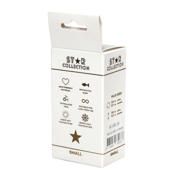 Korek analny silikonowy Star Collection fioletowy z kamieniem S 7cm