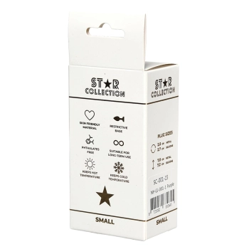 Korek analny silikonowy Star Collection fioletowy S z różowym kamieniem 7cm
