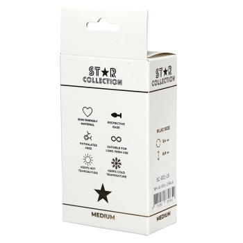 Czarna Silikonowa Wtyczka Analna M z Kryształem Star
