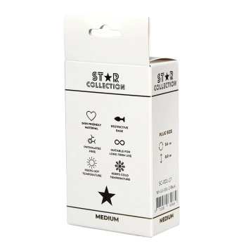 Korek analny silikonowy Star Collection czarny M z różowym kamieniem 8,5cm