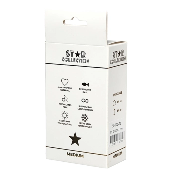 Korek analny silikonowy Star Collection różowy z kamieniem M 8,5 cm