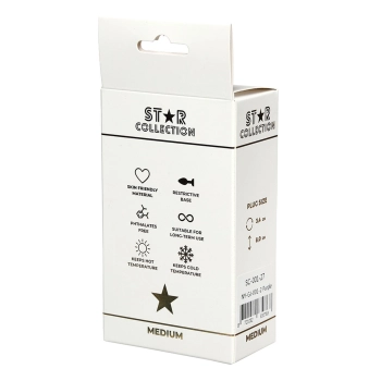 Star Collection - Fioletowy Silikonowy Korek Analny M z Różowym Kamieniem