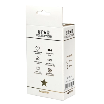 Korek analny Star Collection fioletowy M z jasnoróżowym kamieniem