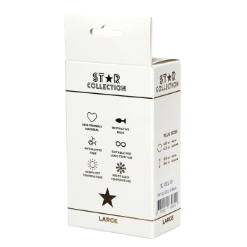 Korek analny silikonowy Star Collection czarny L jasnoniebieski kamień 10cm
