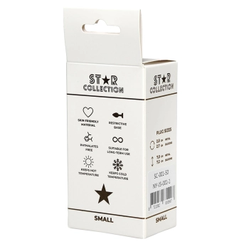 Srebrny metalowy korek analny Star Collection S jasnoróżowy kamień 7cm