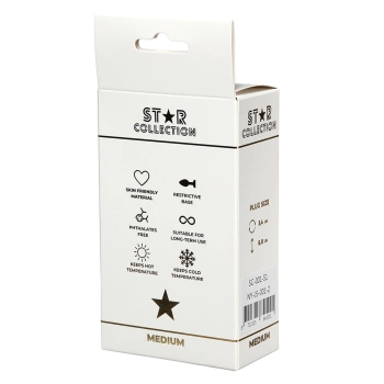 Srebrny metalowy korek analny M Star Collection z kryształem 8,5 cm
