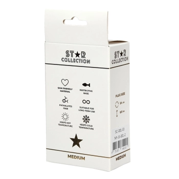 Srebrny metalowy korek analny Star Collection M jasnoniebieski
