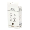 Srebrny metalowy korek analny Star Collection M 8,5cm jasnoróżowy kamień