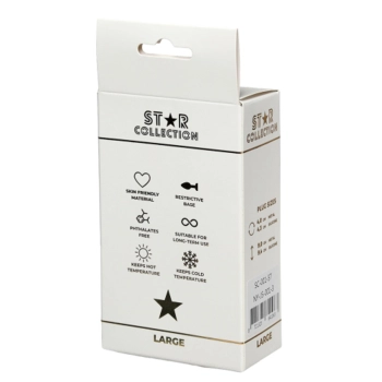 Korek analny srebrny metalowy L Star Collection z różowym kamieniem 10cm