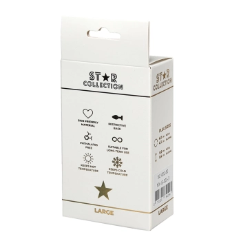 Srebrny metalowy korek analny L Star Collection z różowym kamieniem 10 cm