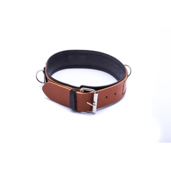Obroża ze smyczą Whips Collection koniakowa skóra