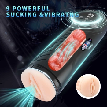 Masturbator LUXURY 04 z wibracjami i ssaniem USB 27 cm