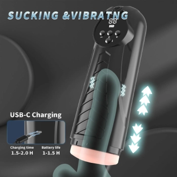 Masturbator LUXURY 04 z wibracjami i ssaniem USB 27 cm