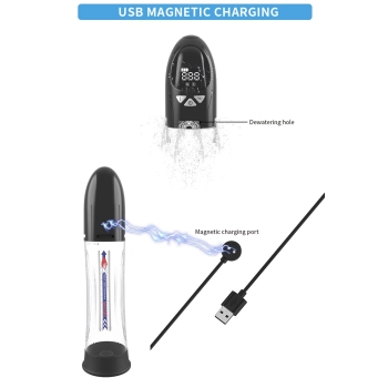 Pompka automatyczna Passion Pump wodoodporna LCD ładowalna 21 cm