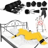 Zestaw pasów do łóżka BDSM Fetish B Series z kajdankami i piórkiem