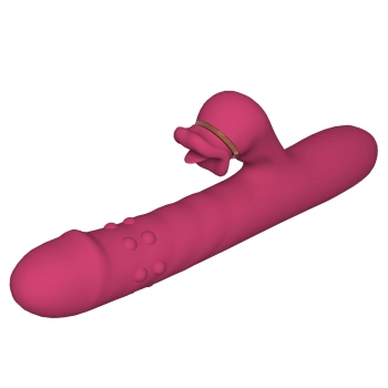 Silicone Vibrator - 7 rotating functions and 7 licking functions