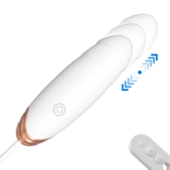 Jajko wibrujące z podgrzewaniem i pchnięciami B Series Fox biały 21 cm USB