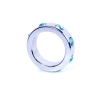 Pierścień-Metal Cock Ring with Light Blue Diamonds Medium