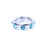 Pierścień-Metal Cock Ring with Light Blue Diamonds Medium
