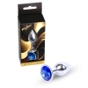 Biżuteria analna stalowa MyLove Toys ciemnieniebieska z diamentem 7 cm