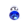Biżuteria analna stalowa MyLove Toys ciemnieniebieska z diamentem 7 cm