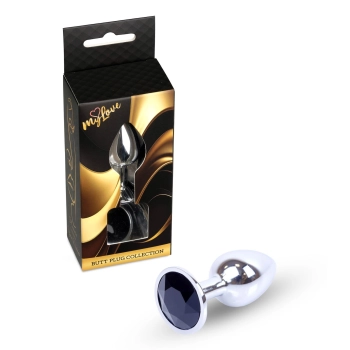 Korek analny srebrny MyLove Toys z diamentem 7 cm