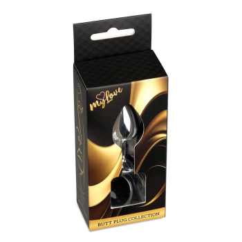 Korek analny srebrny MyLove Toys z diamentem 7 cm