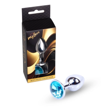 Biżuteria analna srebrna MyLove Toys jasnoniebieska 7 cm