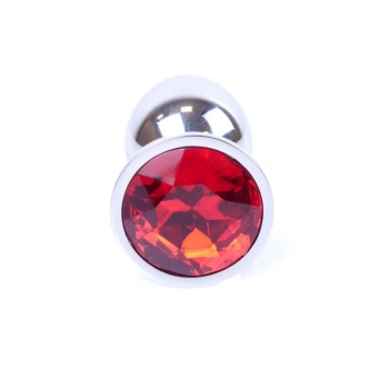 Biżuteria analna srebrna MyLove Toys czerwony diamencik 7 cm