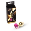 Stalowy korek analny z diamentem MyLove Toys różowy 7 cm
