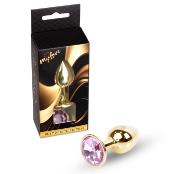 Złoty korek analny z diamentem MyLove Toys 7 cm