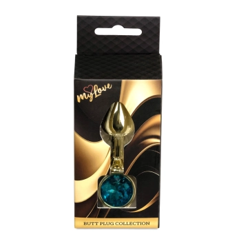 MyLove Toys - Złoty Plug Jewellery - Jasnoniebieski