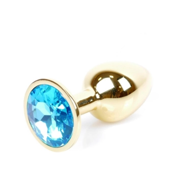MyLove Toys - Złoty Plug Jewellery - Jasnoniebieski