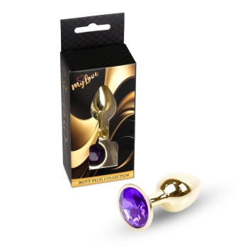 Biżuteria analna ze stali MyLove Toys fioletowa diament 7 cm
