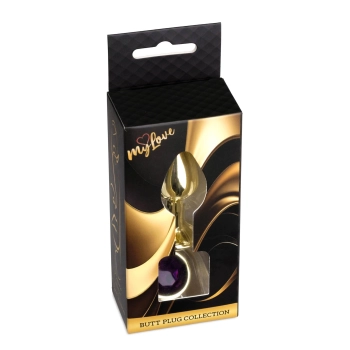 Biżuteria analna ze stali MyLove Toys fioletowa diament 7 cm