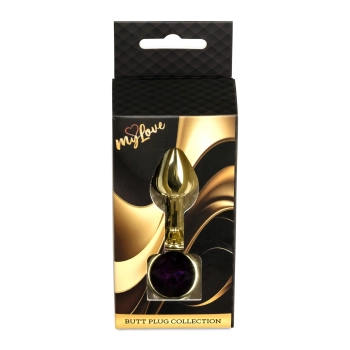 Biżuteria analna ze stali MyLove Toys fioletowa diament 7 cm