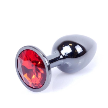 Biżuteria analna stalowa MyLove Toys srebrna czerwona 7 cm