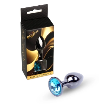Biżuteria analna stalowa MyLove Toys jasnoniebieska 7 cm